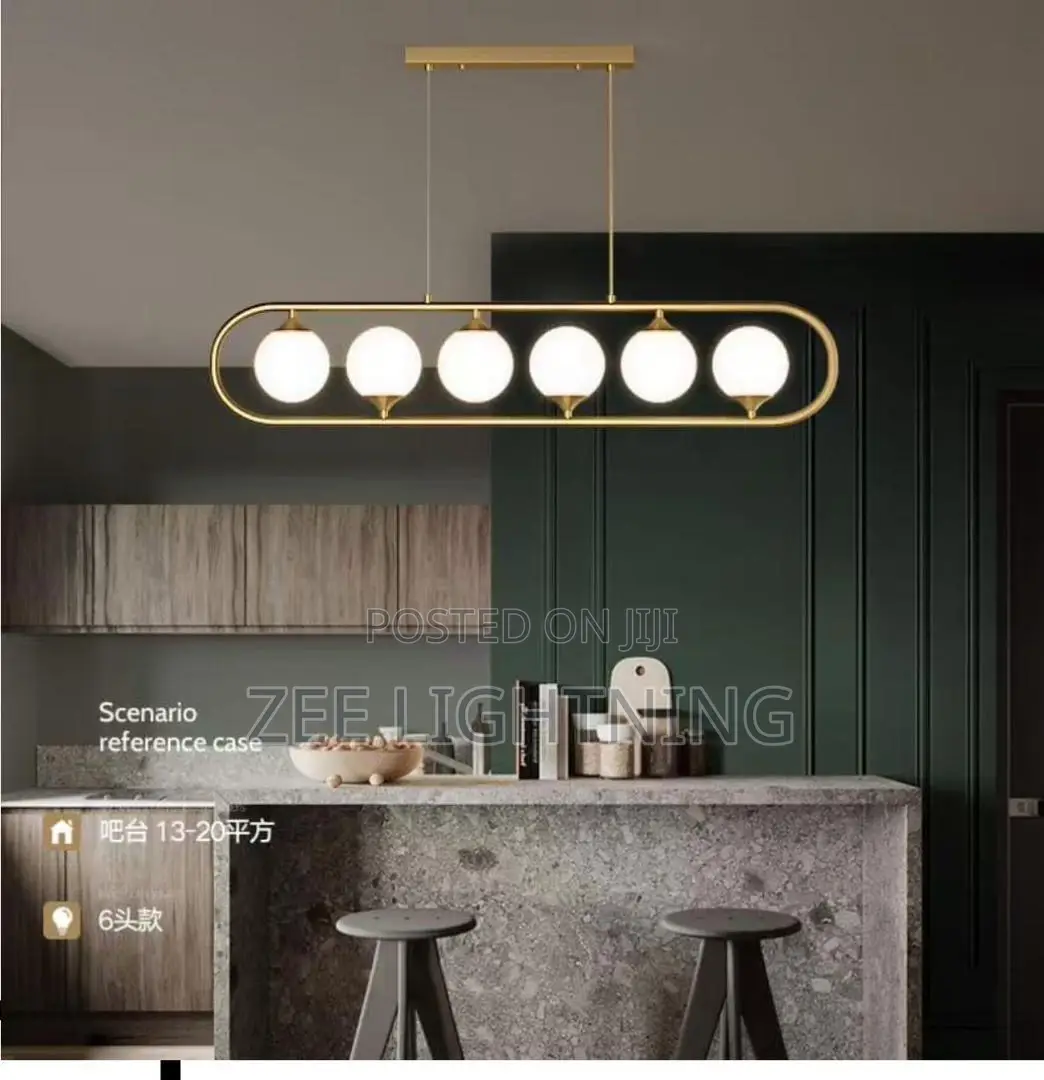 Modern 6 Bulbs Led Gold Dinner Chandelier