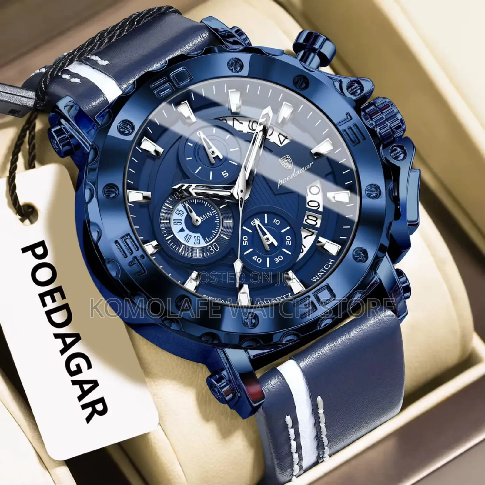 Poedagar Leather Chronograph