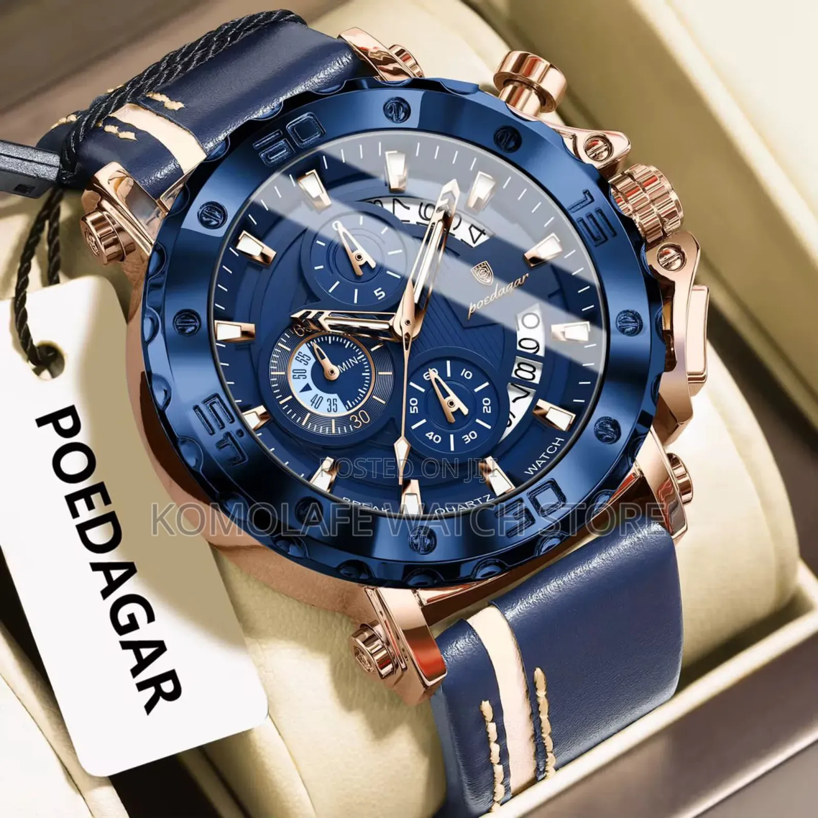 Poedagar Leather Chronograph
