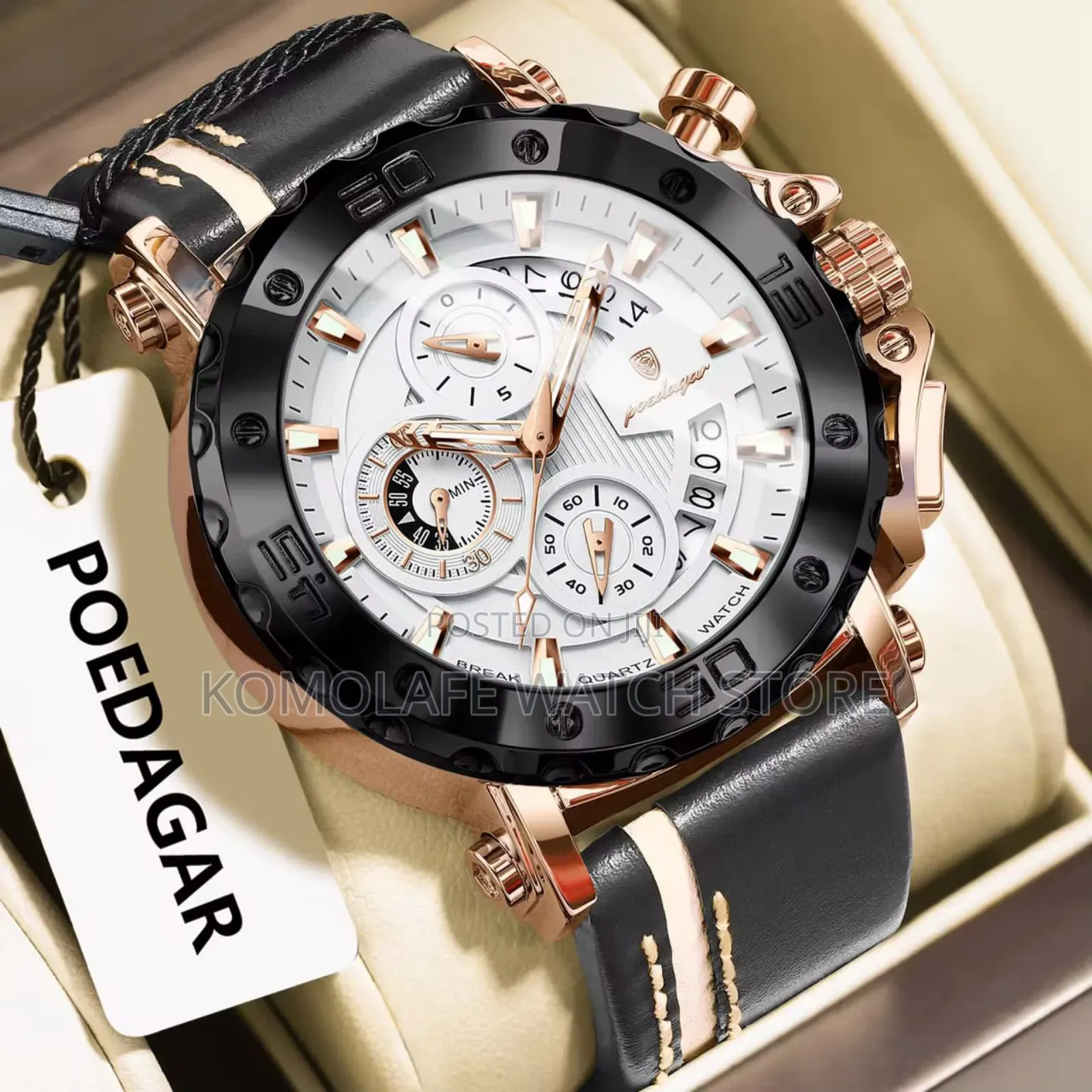 Poedagar Leather Chronograph