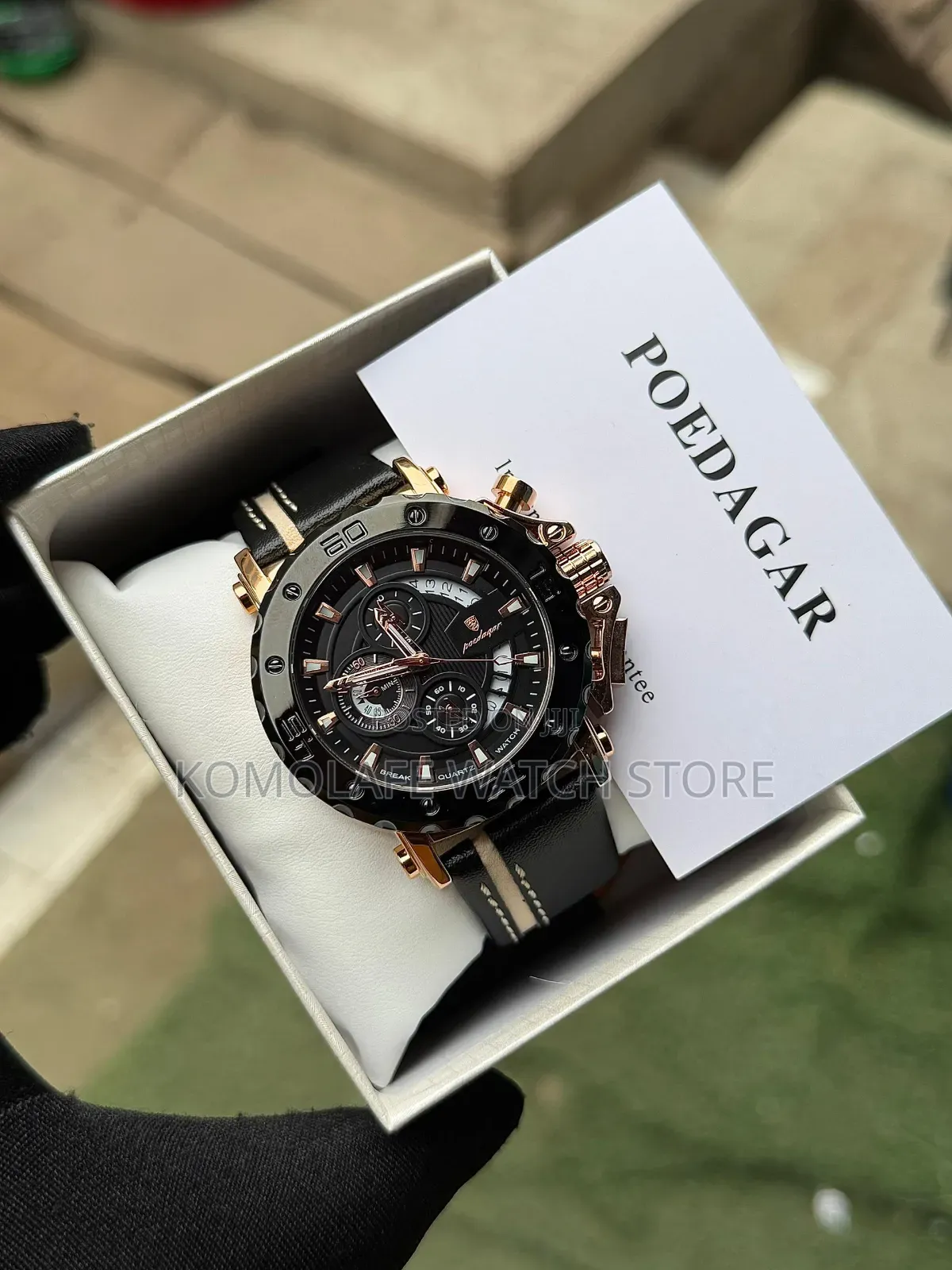 Poedagar Leather Chronograph