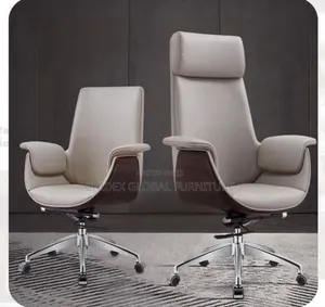 Executive Swivel Leather Chair With Two Visitors