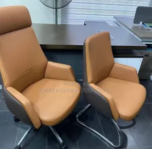 Executive Swivel Leather Chair With Two Visitors