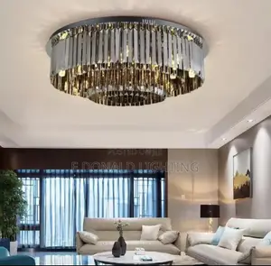 600mm Flush Black Crystal Light