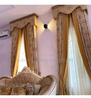 Turkish Curtain Curtain With Flowers and Gold Colour
