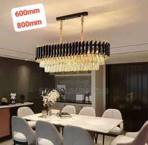 Black and Gold Body Crystal Dining Chandelier