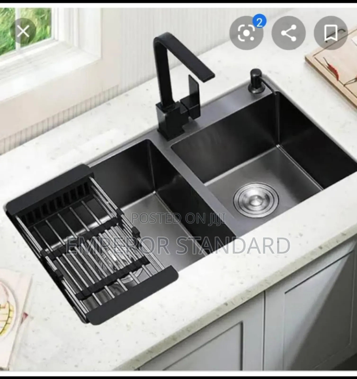 Double Bowl Handmade Stainless Kitchen Sink Complete Set
