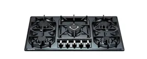 Black Stainless 5 Burners Gas Hob Built-in Cooker