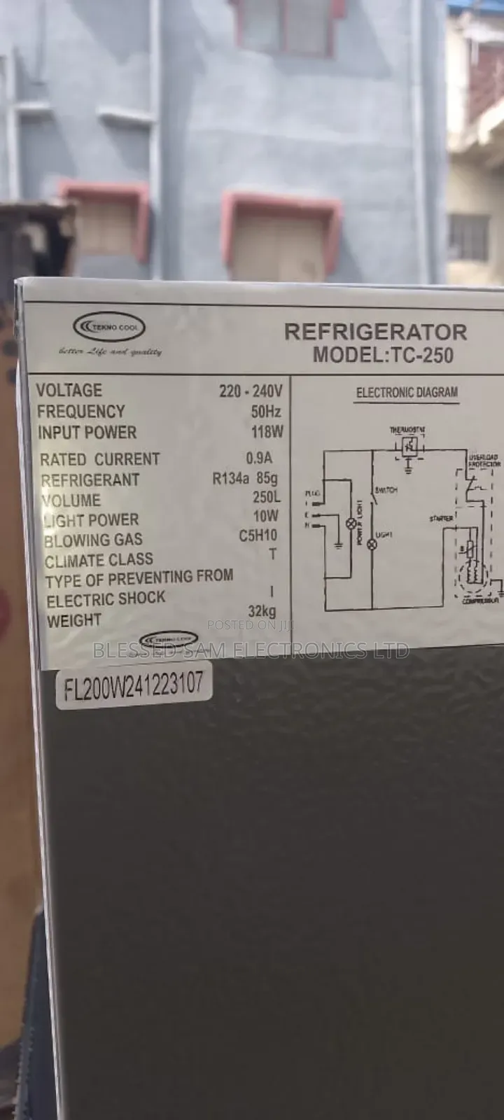 Tekno Cool Refrigerator 250 Litre Double Door Bottom Freezer > 2 Yrs