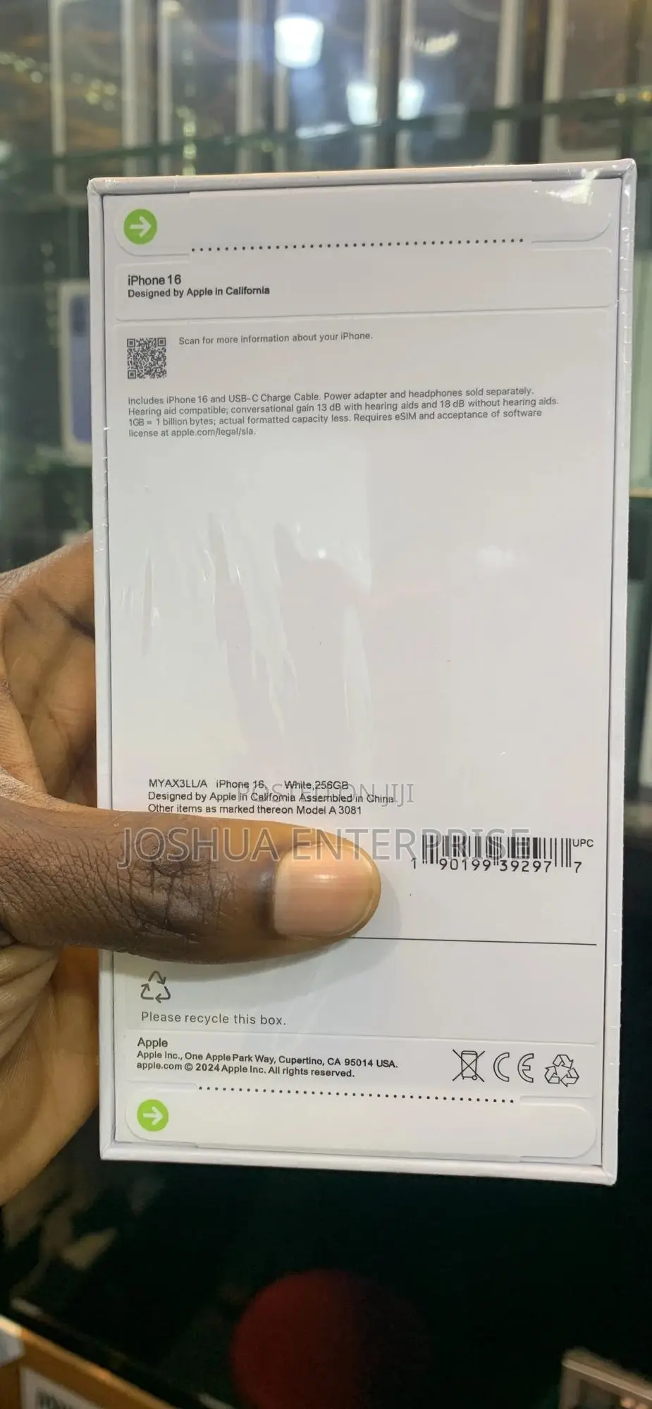 New Apple iPhone 16 256 GB White