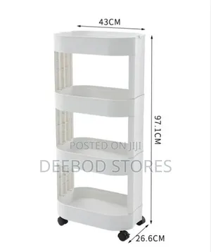 Volbit 4-tier Plastic Rolling Utility Storage Cart