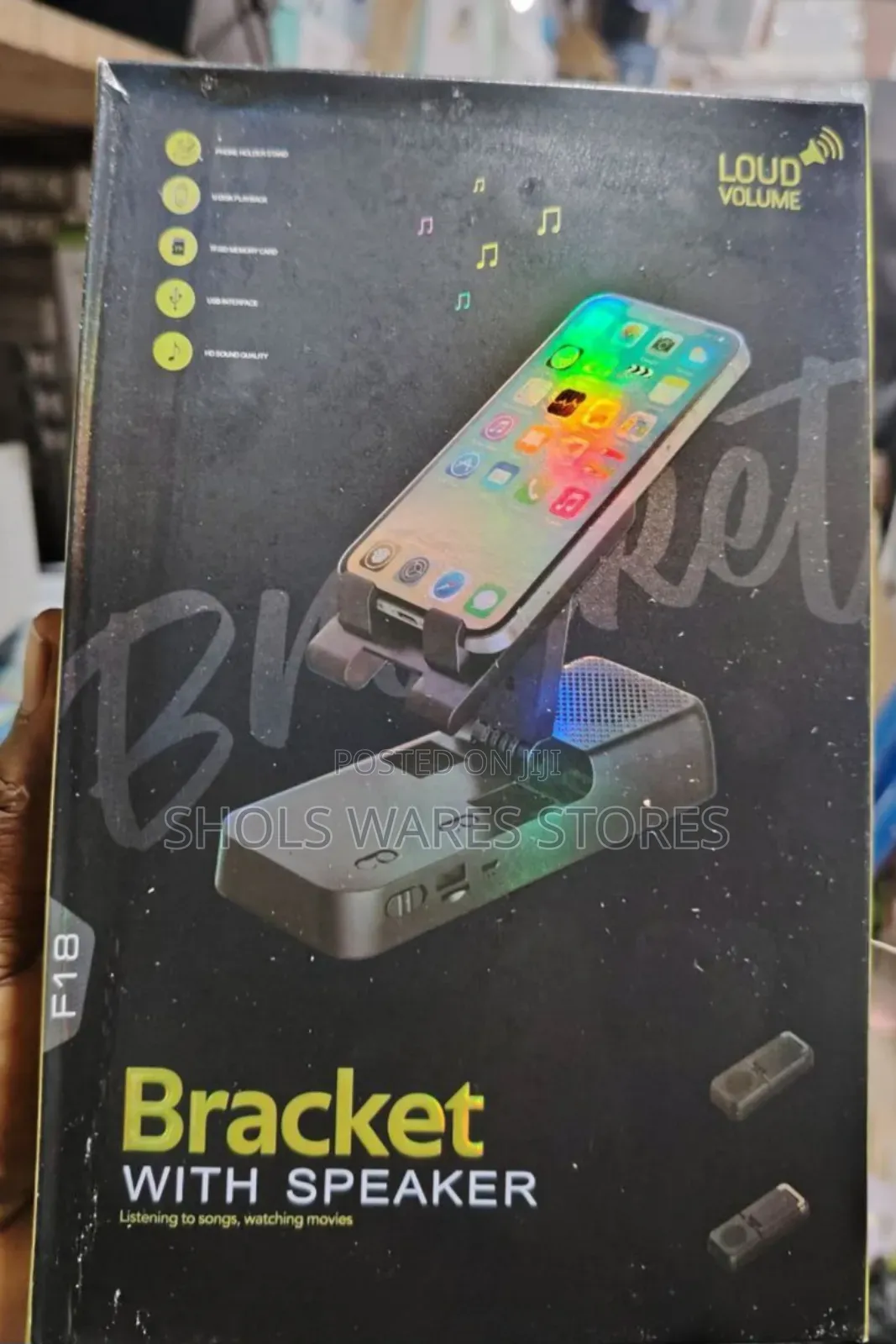 Phone Holder Bracket With Bluetooth Speaker