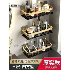 3 in 1 Gold N Black Aluminium Bathroom Rack