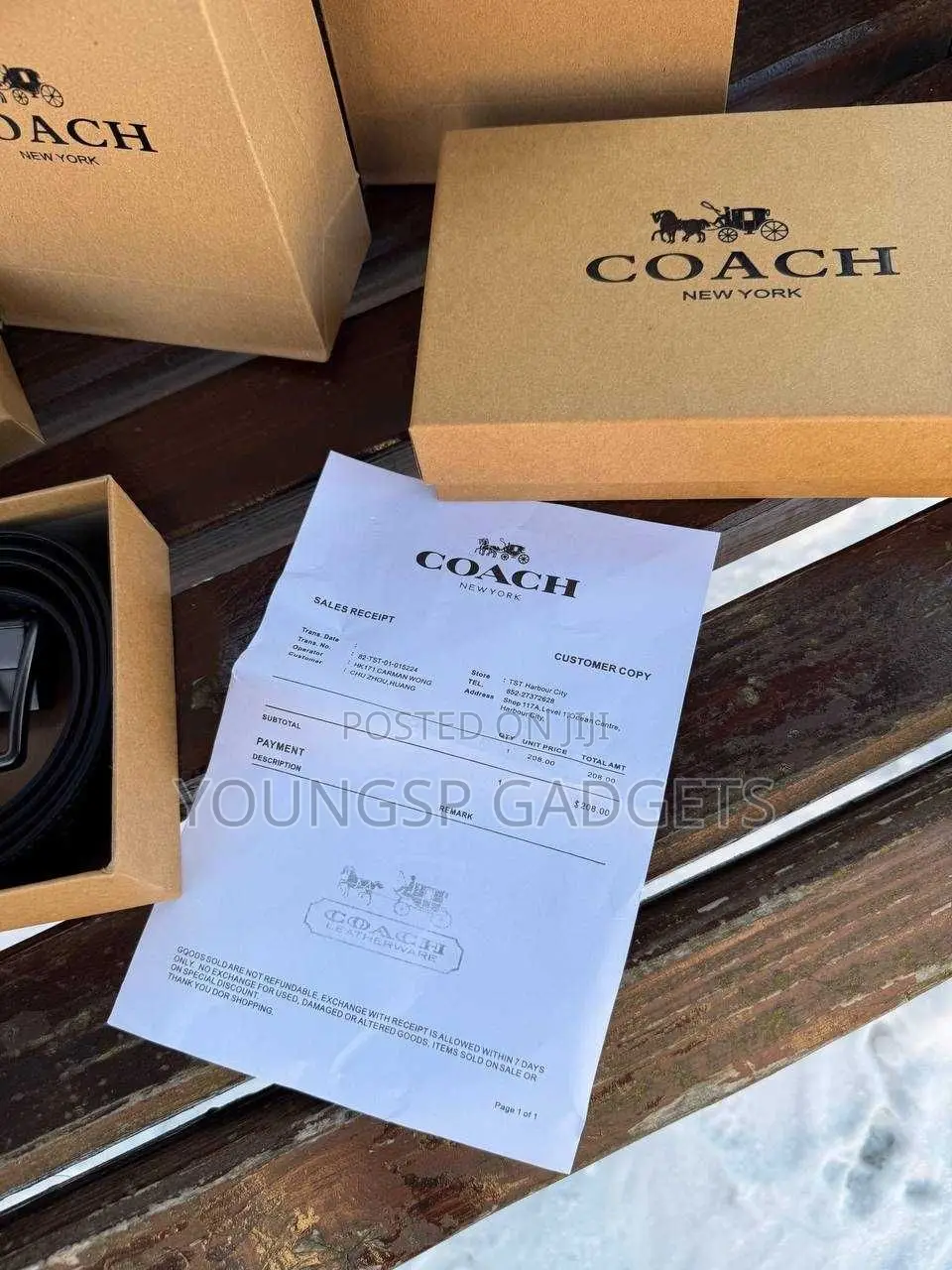 Coach Men's Boxed Wallet and Belt Gift Set.