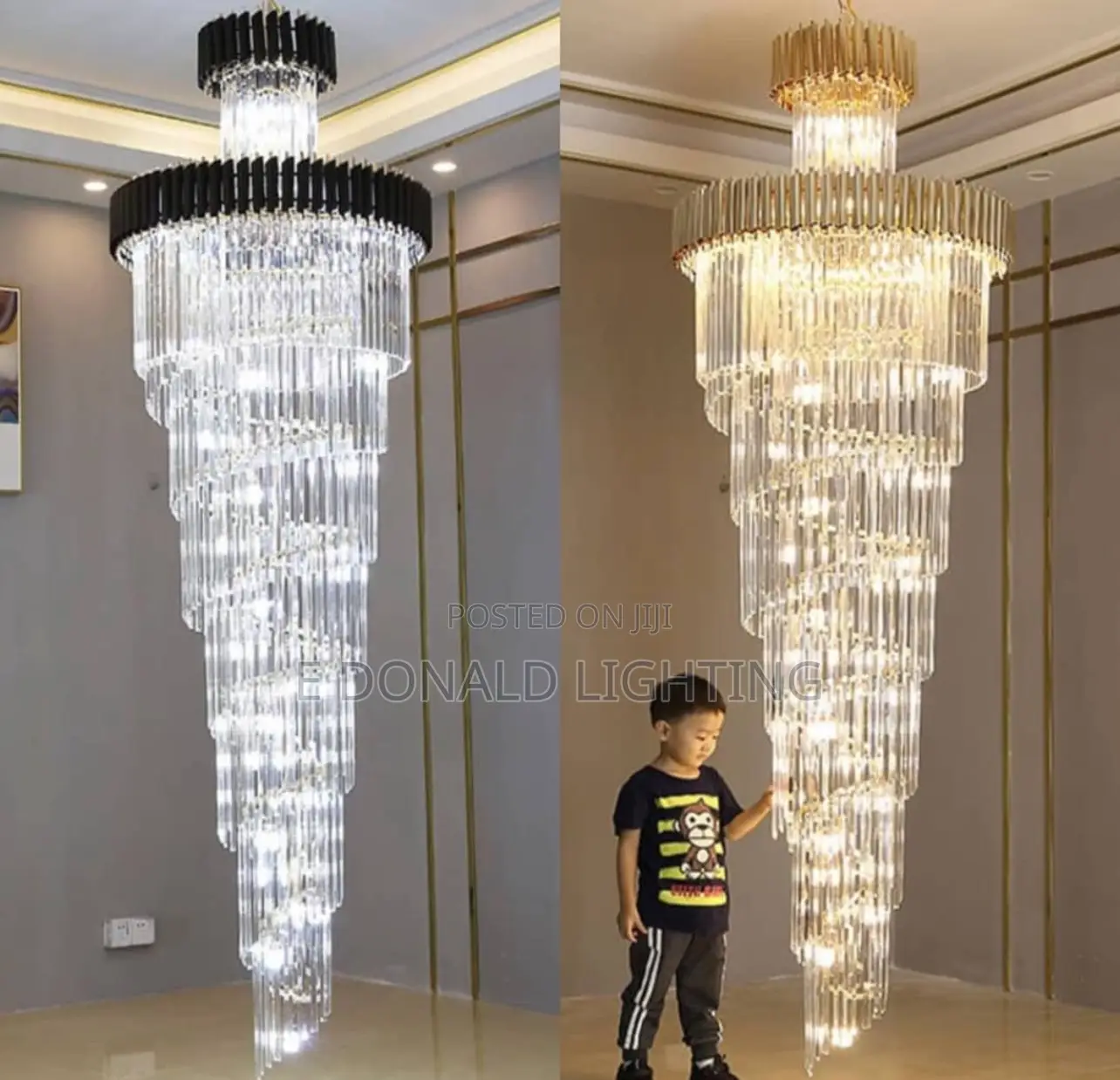 600mm Crystal Long Drop Chandelier