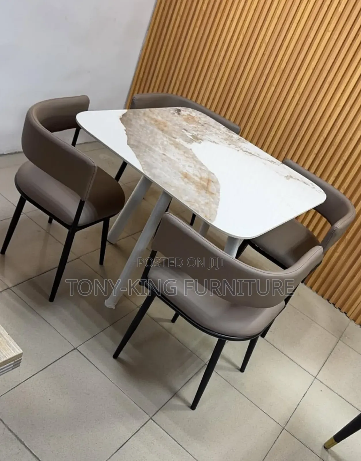 Modern Imported Square Marble Top Dining Table Set