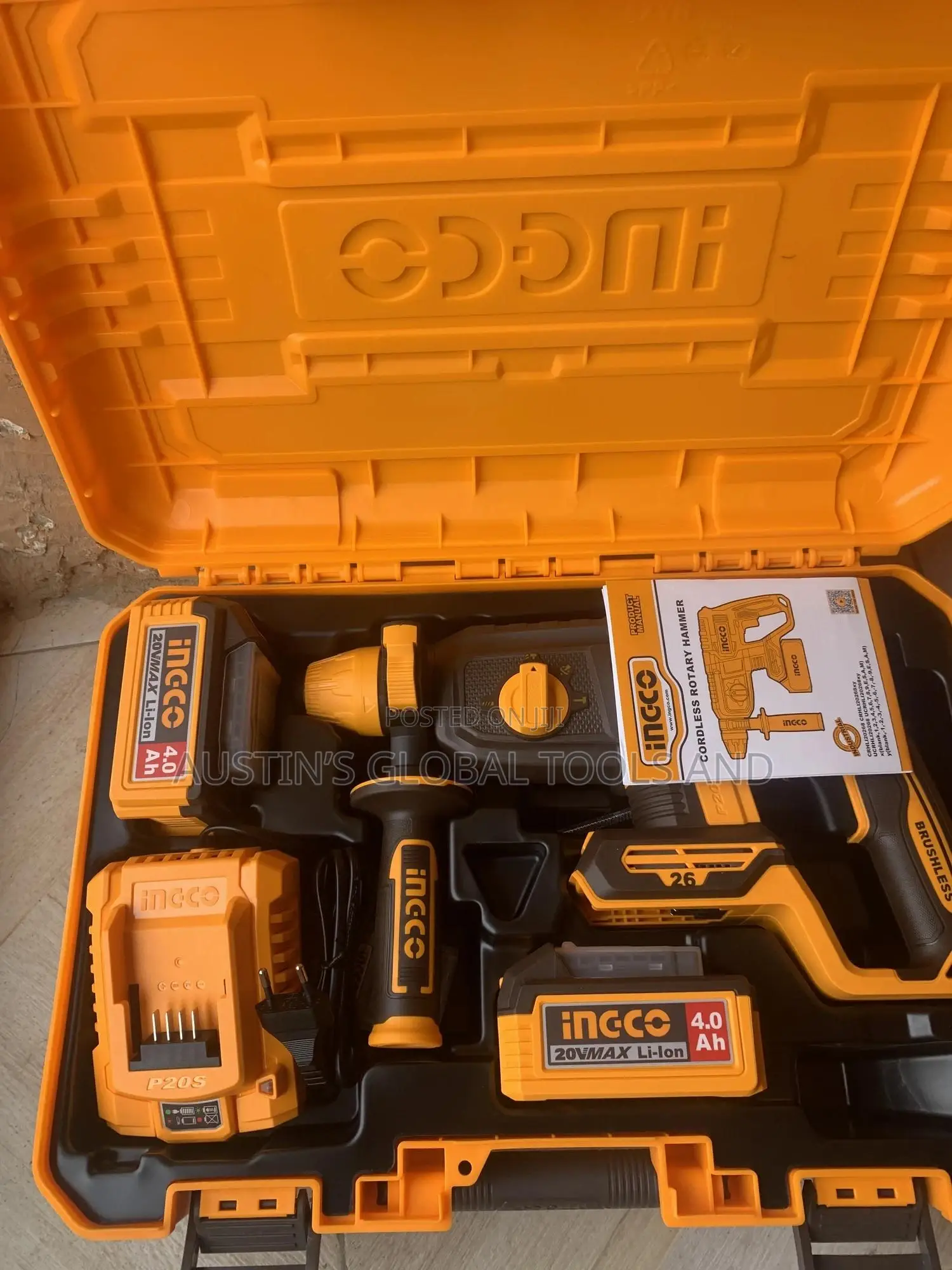Ingco Cordless Rotary Hammer 20v