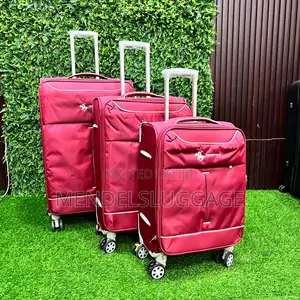 Red Swiss Polo Soft Fabric Travel Luggage Set
