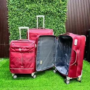 3-in-1 Red Swiss Polo Soft Suitcase Set