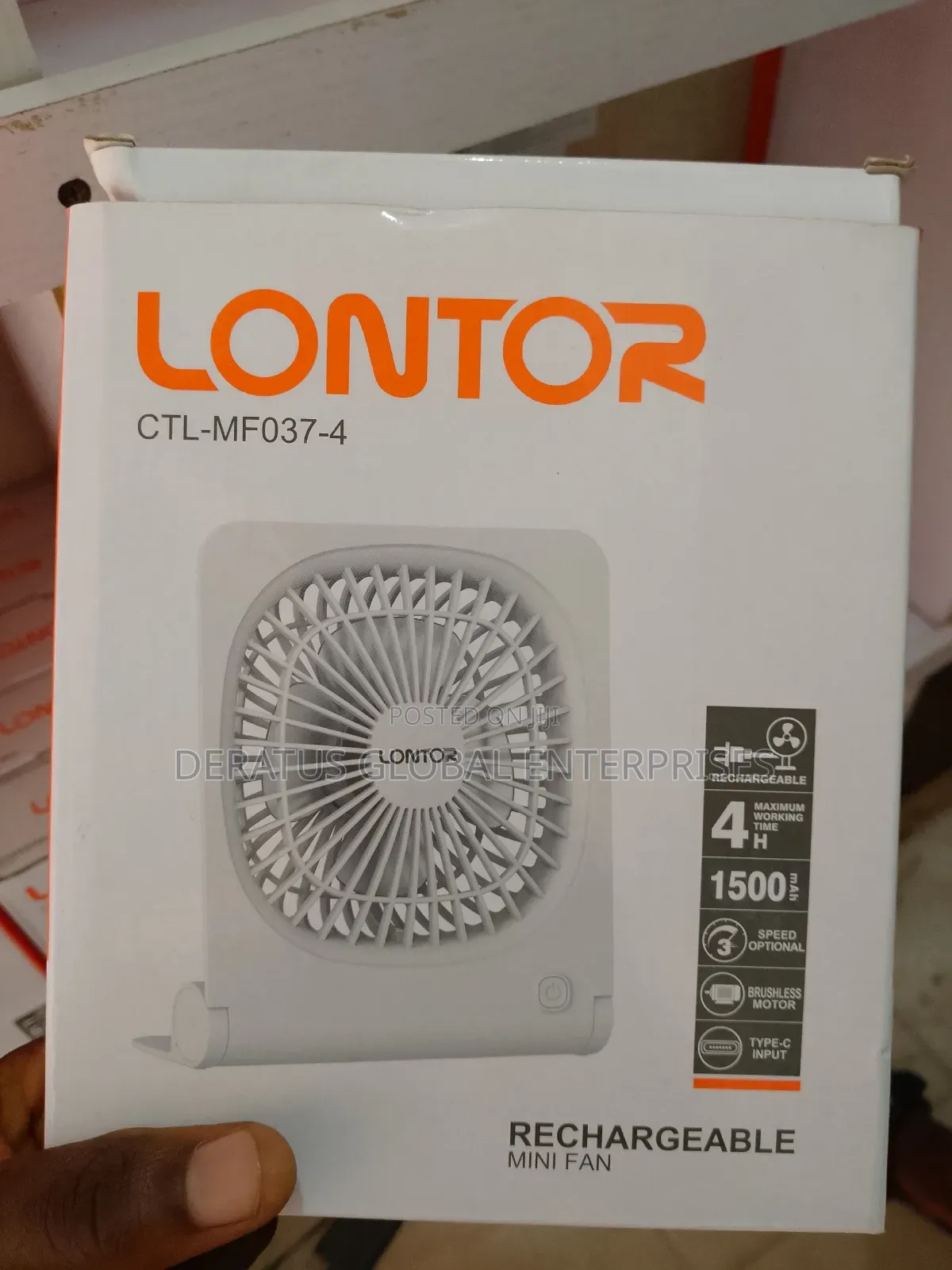 Lontor Rechargeable Table Fan