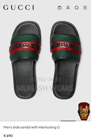Original Leather Gucci Slipers For Men