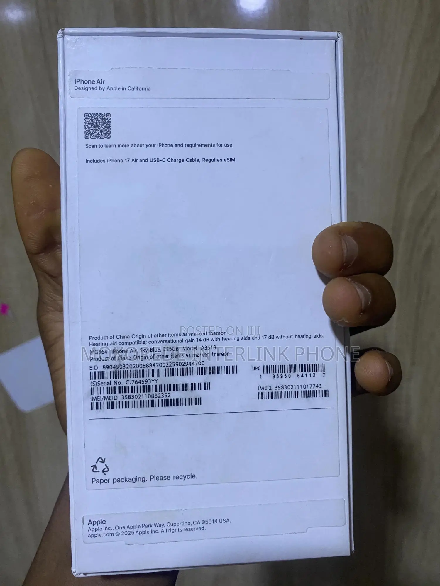 New Apple iPhone 17 256 GB White