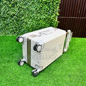 Premium Ivory Aluminum-Frame Suitcase Set With Spinner Wheels