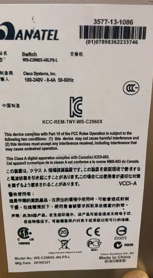 Uk Used Cisco 2960x 48lpsl Switch