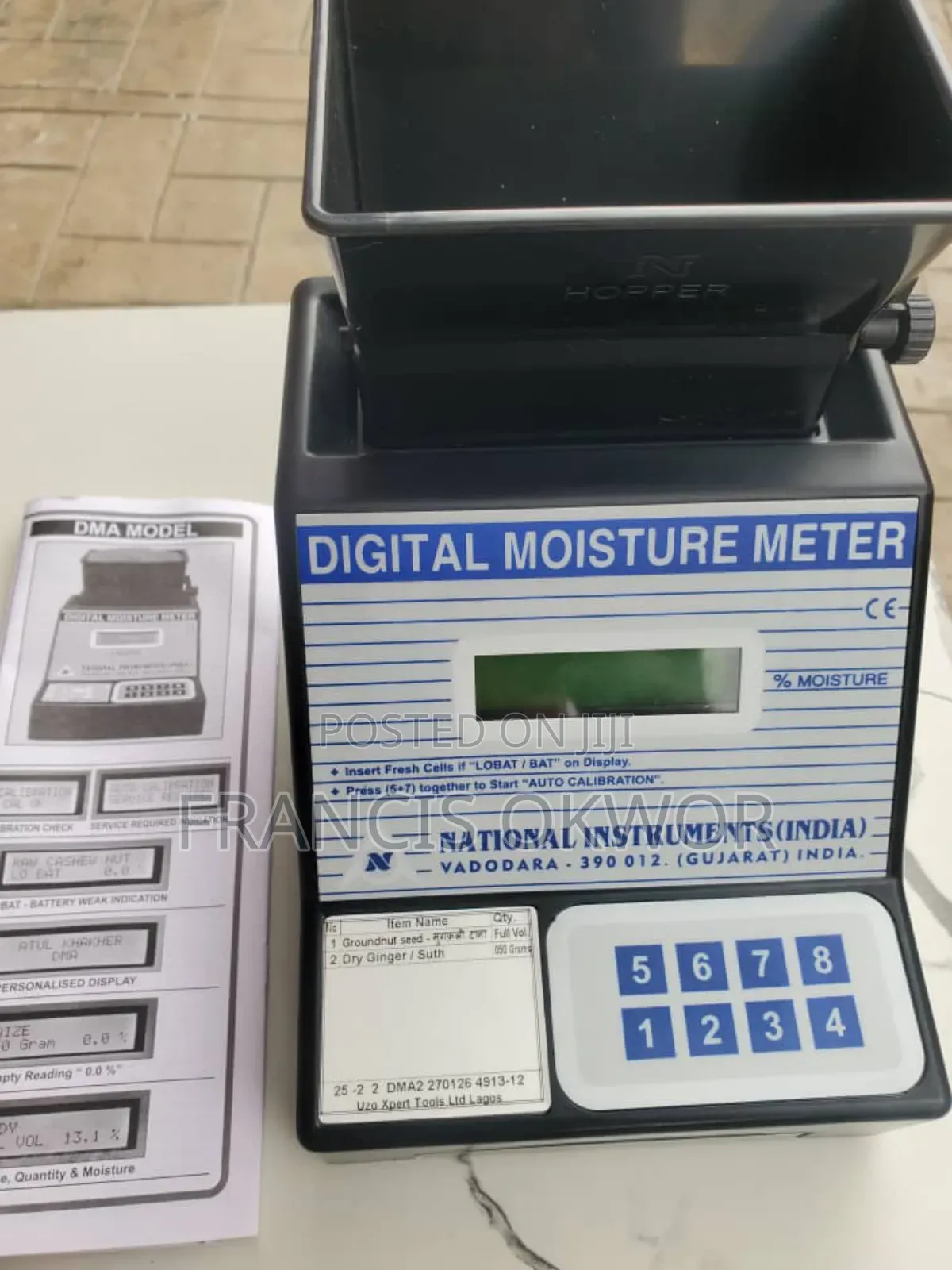 Moisture Meter for Groundnut and Dry Ginger