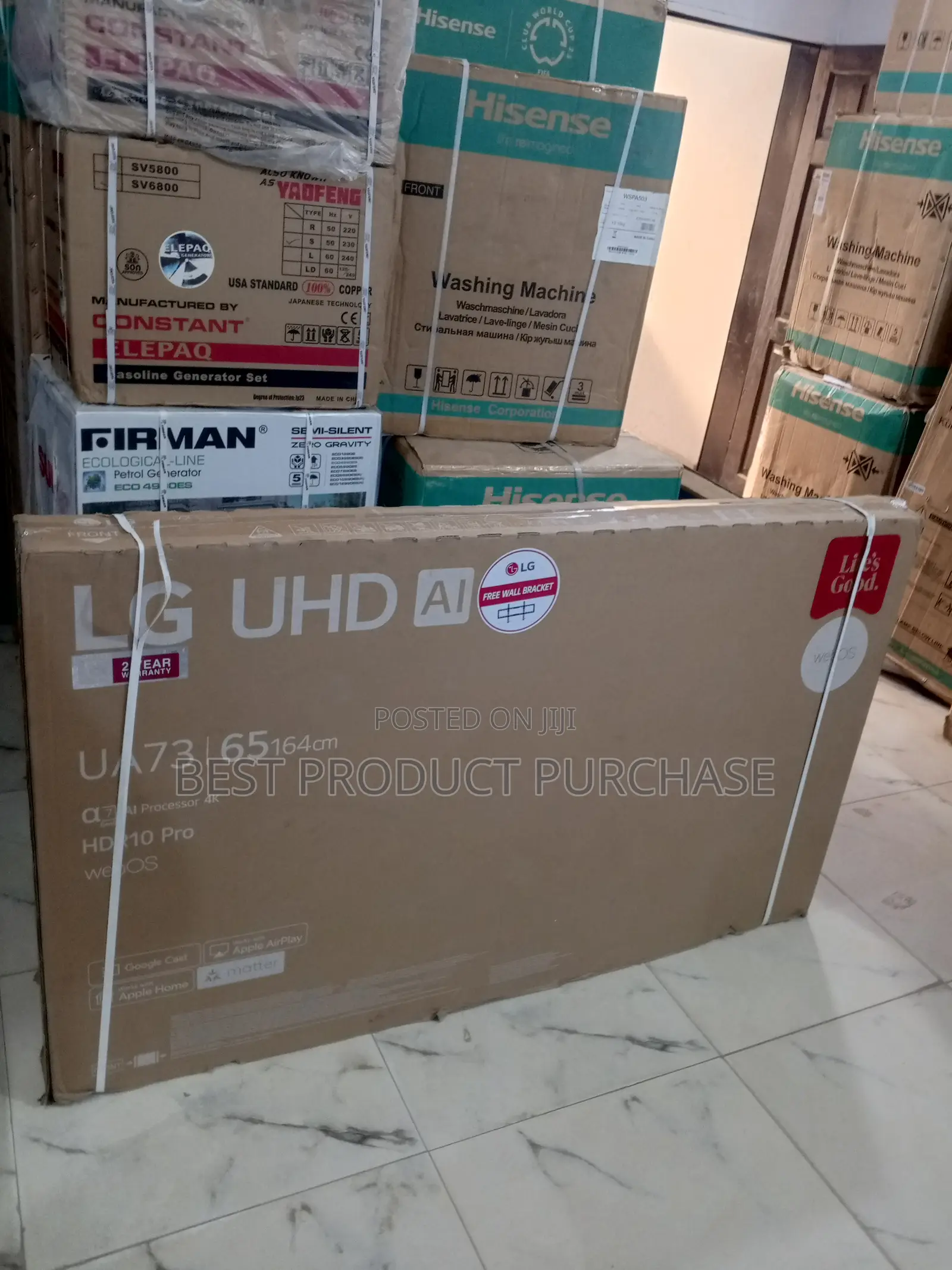 Lg 65” Smart Tv, Clean Working
