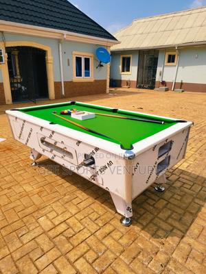 7ft White Standard Marble Top Coin Snooker Pool