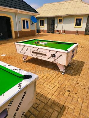 7ft Standard White Glossy Marble and Coin Snooker Table
