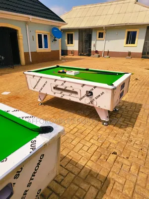 7ft Standard White Glossy Marble and Coin Snooker Table
