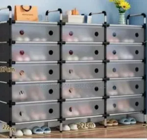 3 Partition Shoe Rack With Cover