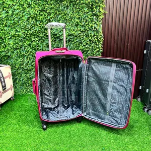 Durable Pink Medium Suitcase With Spinner Wheels and Inner Divider