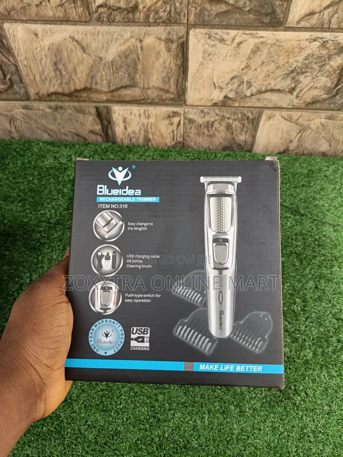 Blue Idea Rechargeable Hair Beard Clippers With Accessories
