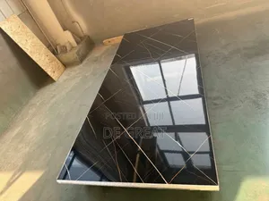 Marble Sheet Black and Gold Glossy