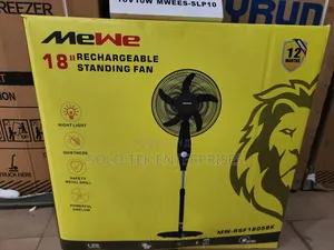 Mewe 18"Rechargeable Fan Also With Solar Panel
