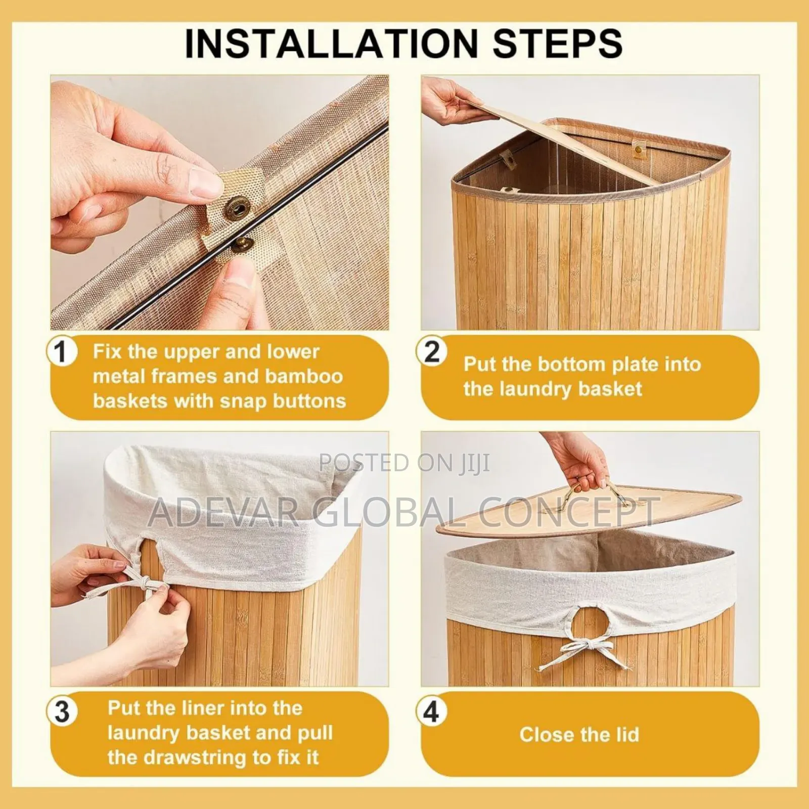 Bamboo Corner Laundry Clothes Storage Bag