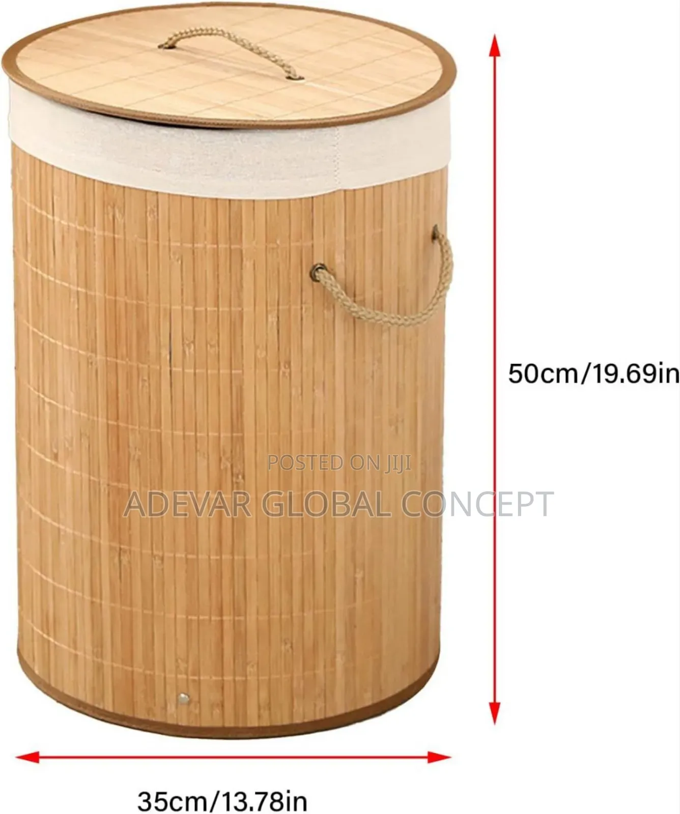 Bamboo Round Laundry Bag Clothes Storage Rack
