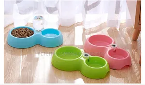 Plastic Double Pet Bowls – Perfect for Cats Dogs
