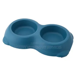 Plastic Double Pet Bowls – Perfect for Cats Dogs