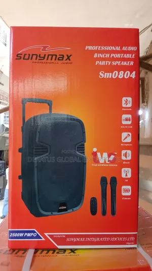 Sonymax Public Address System 8" With 2 Wireless Microphone