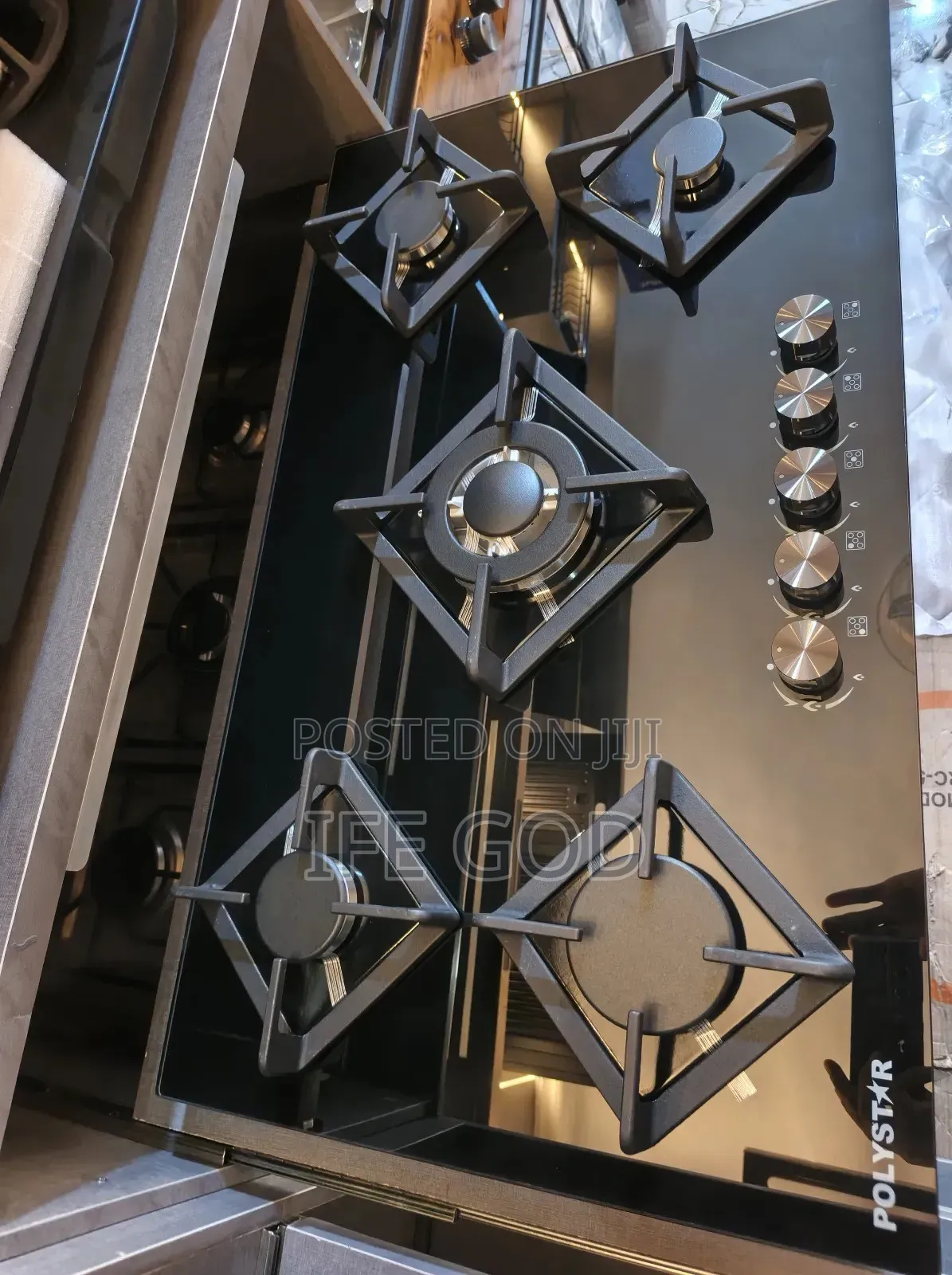 Original Polystar 90cm Built-in Blue Flame Light 5 Burners Gas Cooker ...