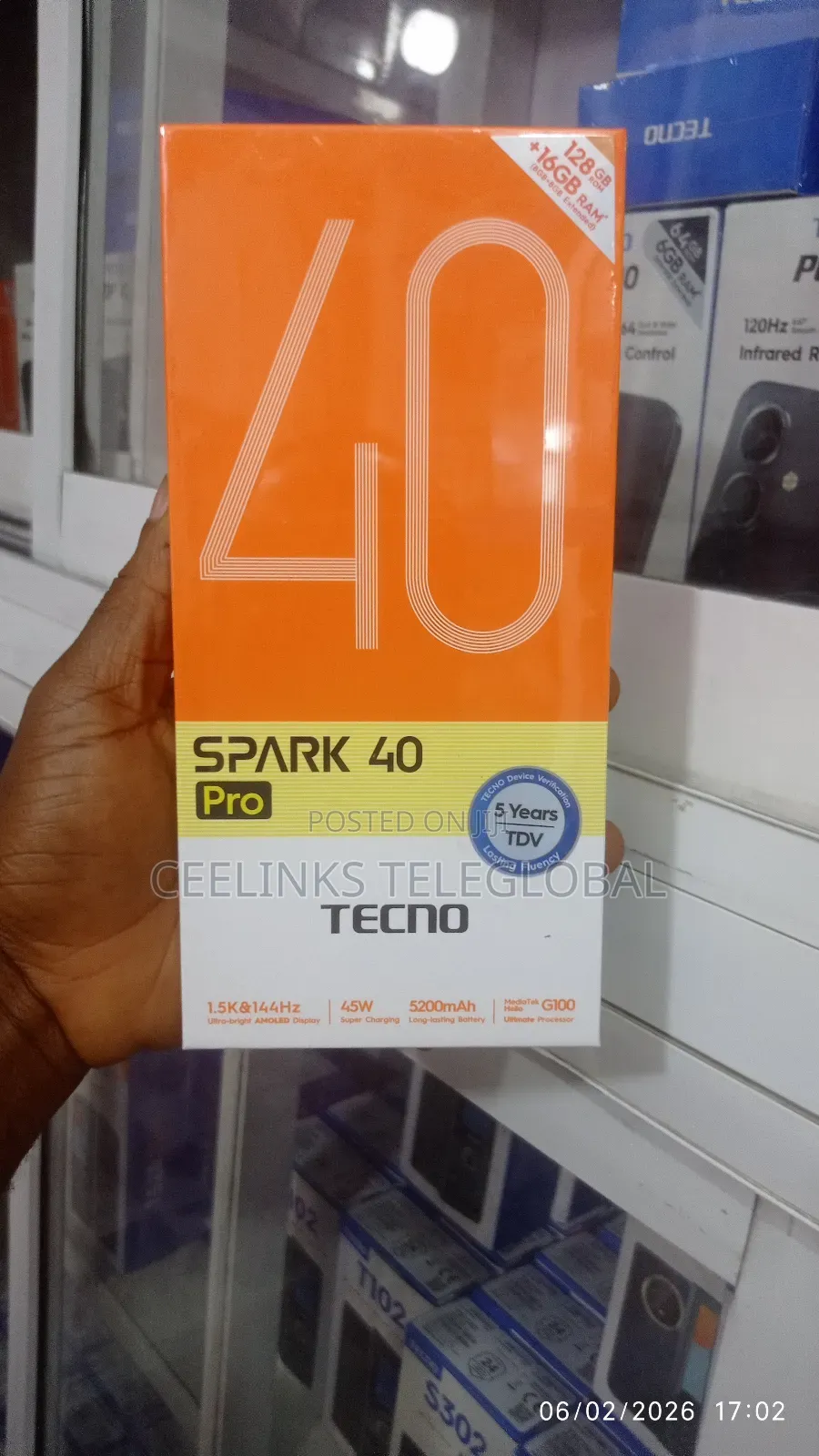 New Tecno Spark 40 Pro 128 GB Black
