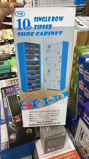 Multi-Layer, Dustproof Shoe Rack With a Fabric Cover.