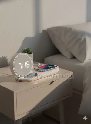 Luxury Creative Clock Wireless Charger With Night Light