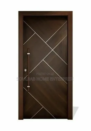 Strong Brand Polish HDF Door With Frame, Lock, Inches Installation