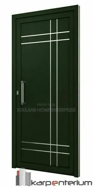 Quality Strong Green HDF Door With Frame, Lock, Inches Installation