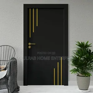 Quality Shinning Black Door With Frame, Lock, Inches Installation